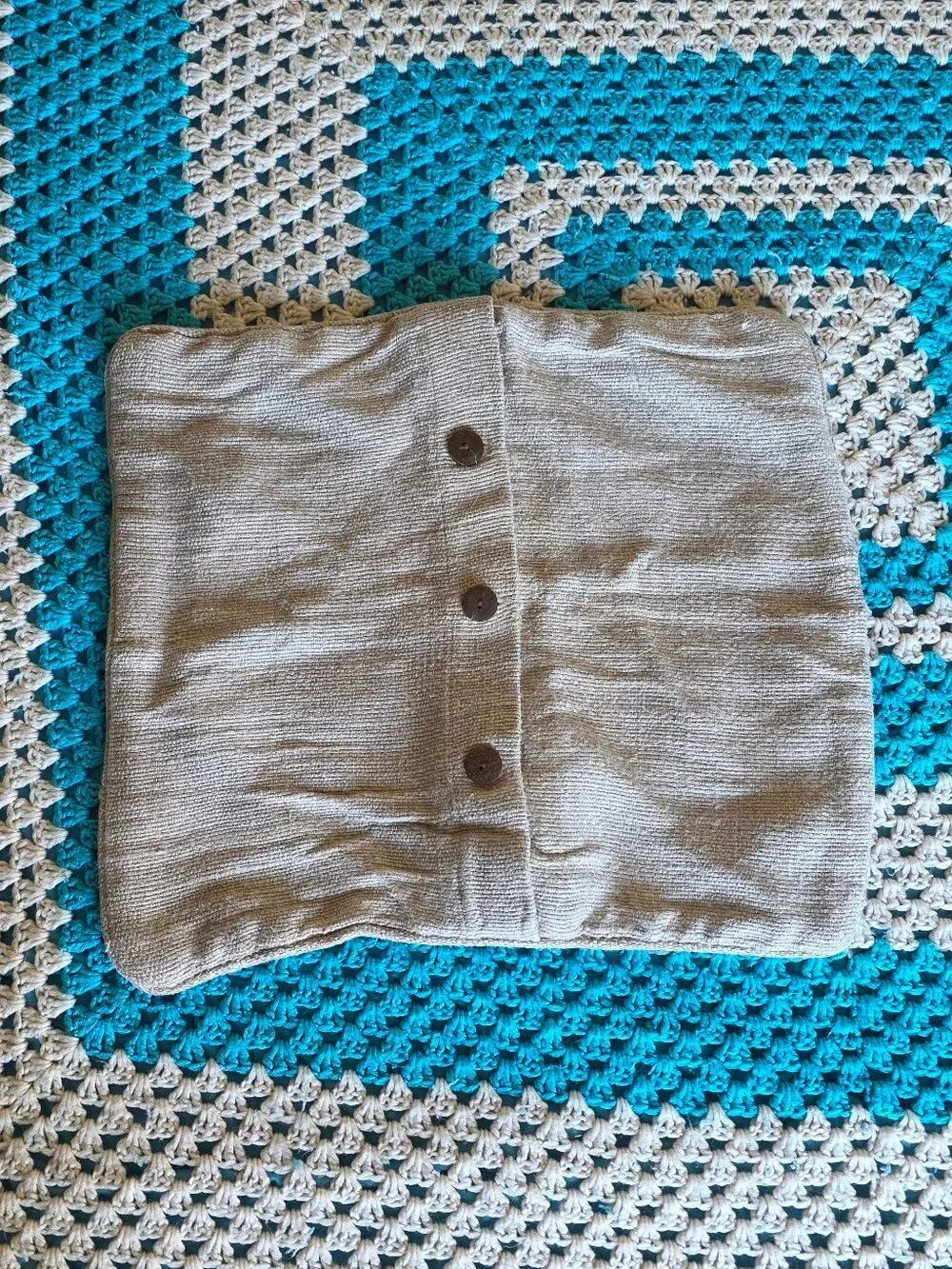 West Elm 100% Linen Tan Pillowcase 20in x 20in With Buttons